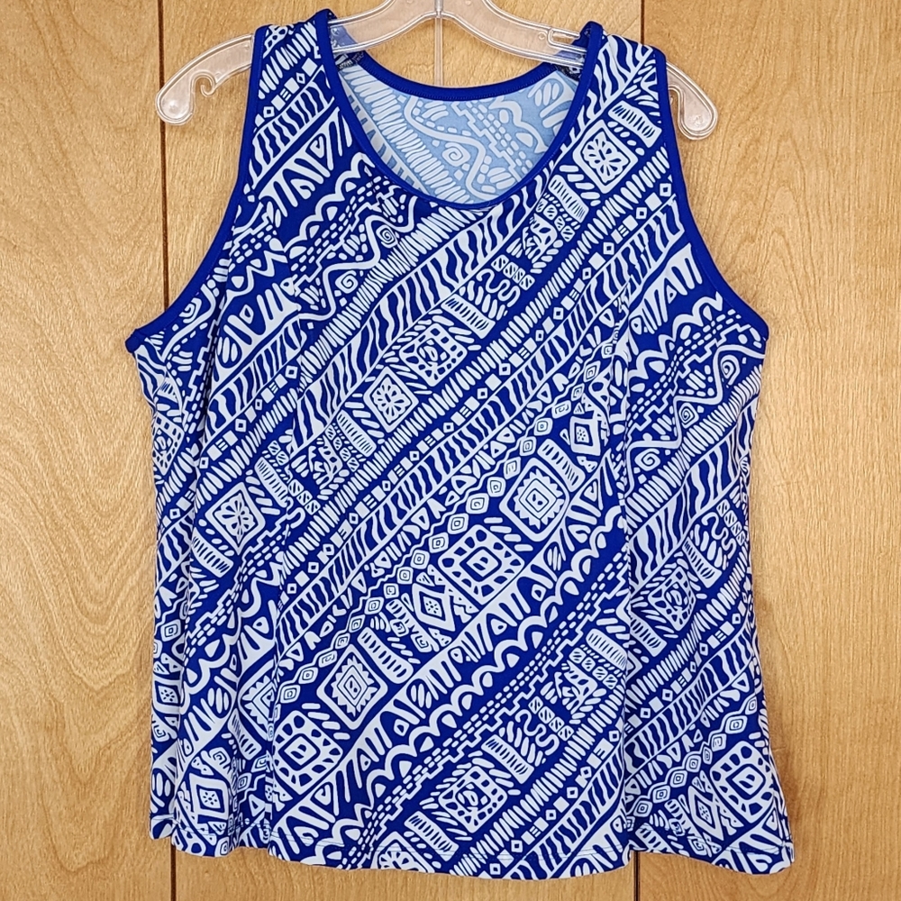 Always for me sport tank top blue and white